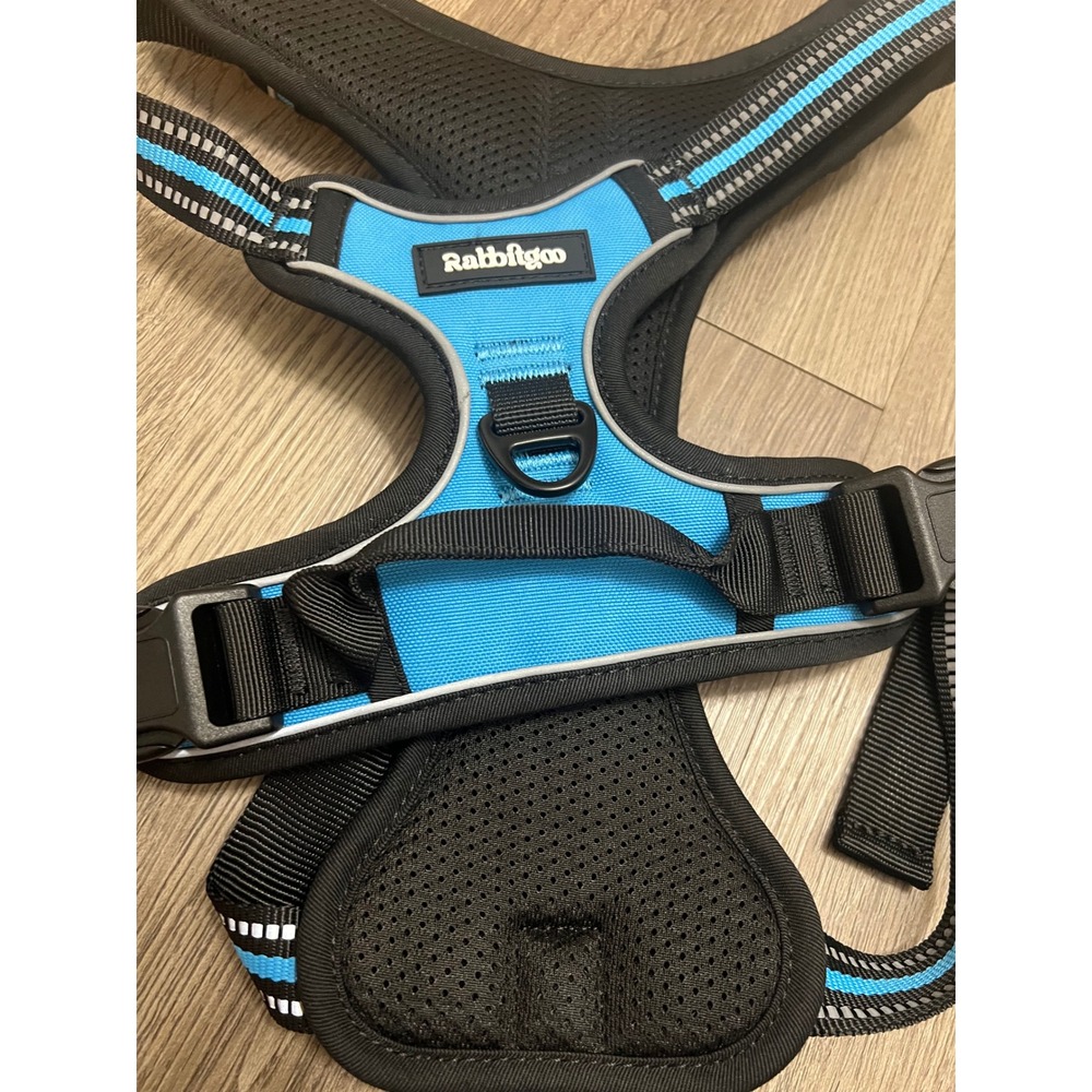 Rabbitgoo Dog Harness No Pull Adjustable Reflective Blue Large Pet Vest Handle
